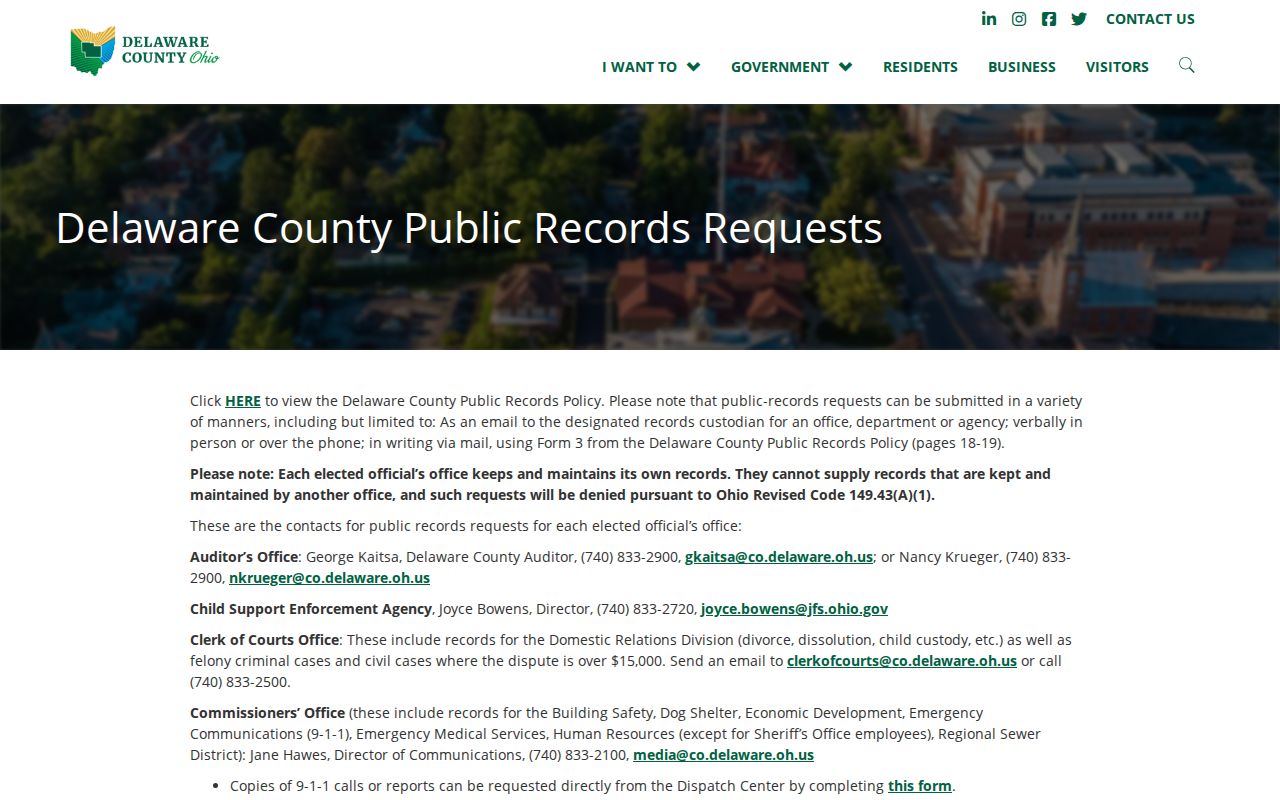 Scioto Township neighbors county public-records request resource