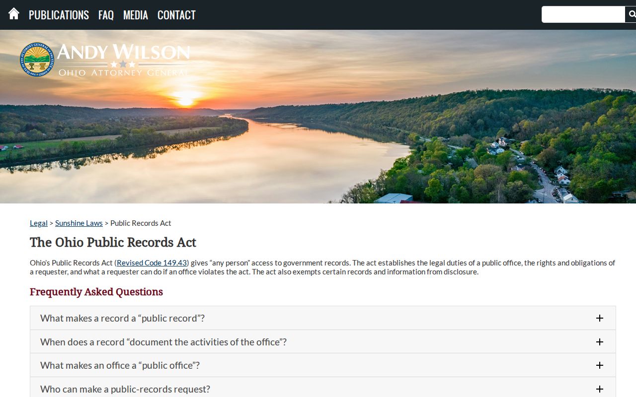 Scioto Township neighbors Ohio Public Records Act guidance
