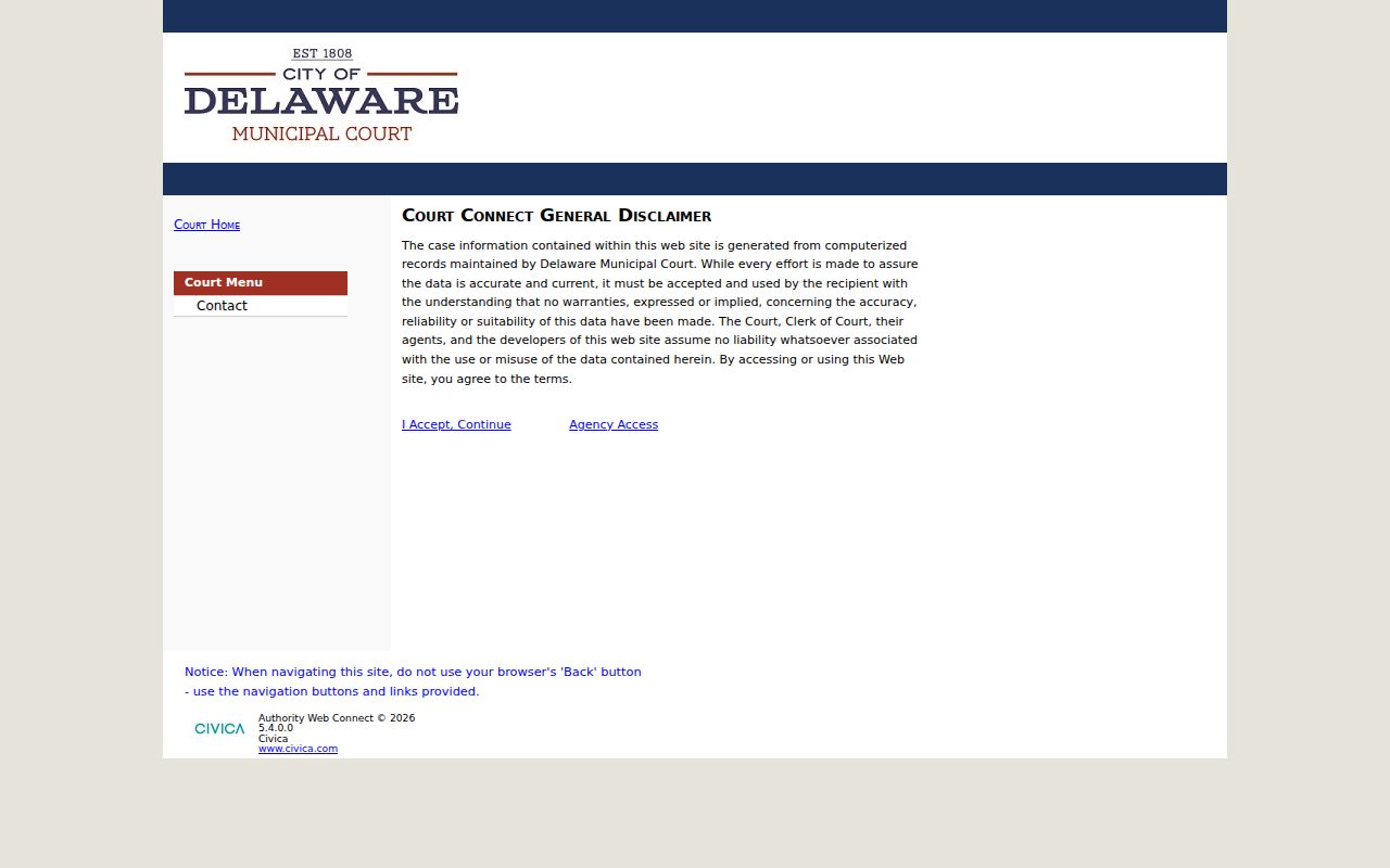 Scioto Township resident lookup at Delaware Municipal Court case search
