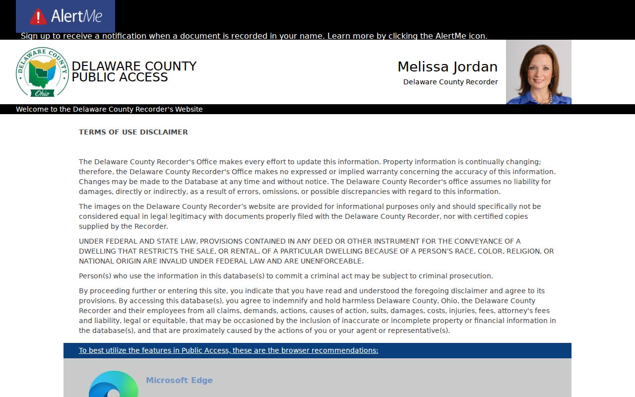 Scioto Township residents directory Delaware County Recorder Public Access portal